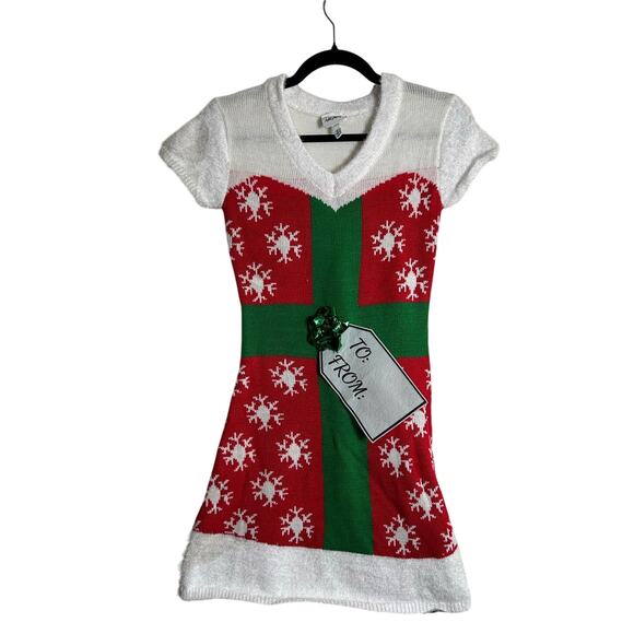 PLANET HEART NWT Acrylic "To From" Christmas Present Gift Dress Costume Size S - Picture 1 of 6